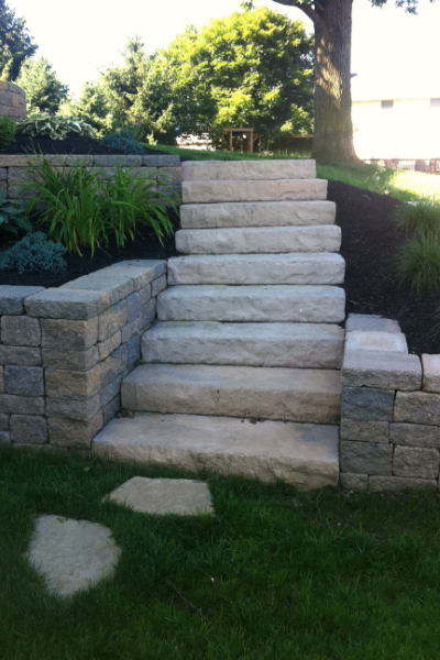 Retaining Wall with Steps Retaining Wall with Steps