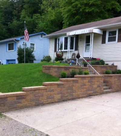 Retaining Wall with Steps Retaining Wall with Steps